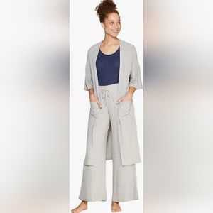 Stars Above Womens Open Front Robe Short Sleeve XL/XXL Rib Heather Gray NWOT